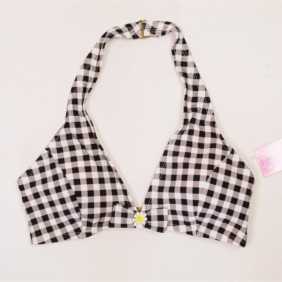 Betsey Johnson Retro Daisy The Picnik Halter Bikini Top - Picture 2 of 6